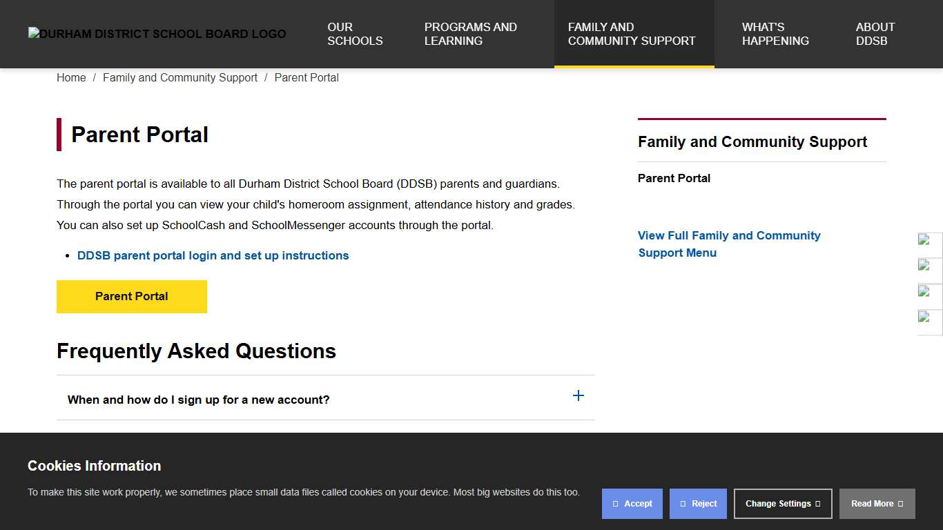 Parent Portal - DDSB